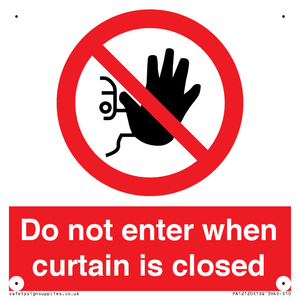 PA12120: Do not enter when curtain is closed
