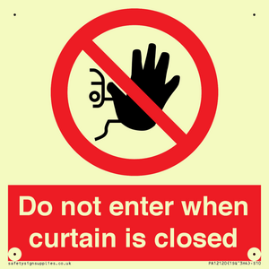 PA12120: Do not enter when curtain is closed
