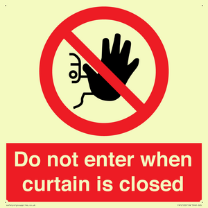 PA12120: Do not enter when curtain is closed