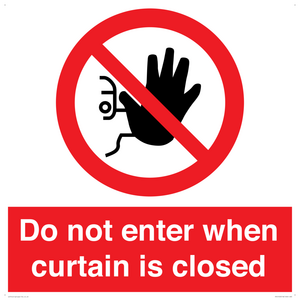 PA12120: Do not enter when curtain is closed