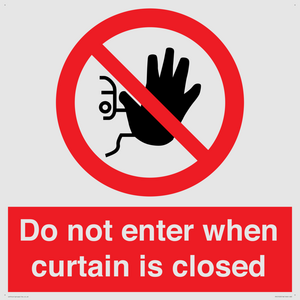 PA12120: Do not enter when curtain is closed