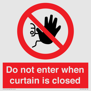 PA12120: Do not enter when curtain is closed