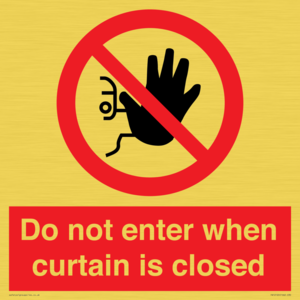 PA12120: Do not enter when curtain is closed