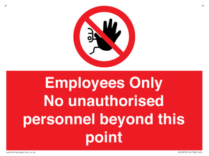 PA12979: Employees Only No unauthorised personnel beyond this point