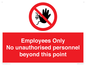PA12979: Employees Only No unauthorised personnel beyond this point