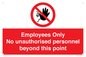 PA12979: Employees Only No unauthorised personnel beyond this point