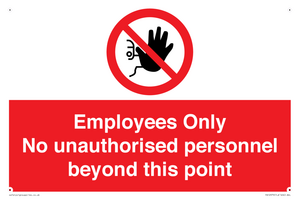 PA12979: Employees Only No unauthorised personnel beyond this point
