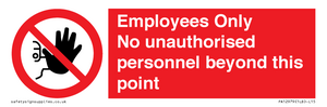 PA12979: Employees Only No unauthorised personnel beyond this point