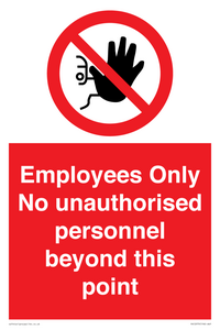 PA12979: Employees Only No unauthorised personnel beyond this point