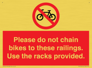PA13150: Please do not chain bikes to these railings. Use the racks provided.