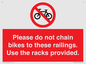 PA13150: Please do not chain bikes to these railings. Use the racks provided.