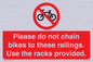 PA13150: Please do not chain bikes to these railings. Use the racks provided.