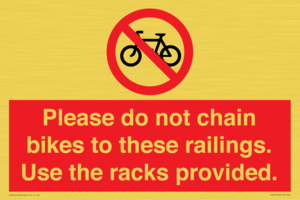 PA13150: Please do not chain bikes to these railings. Use the racks provided.