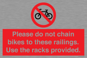 PA13150: Please do not chain bikes to these railings. Use the racks provided.