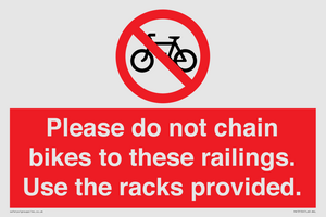 PA13150: Please do not chain bikes to these railings. Use the racks provided.