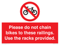 PA13150: Please do not chain bikes to these railings. Use the racks provided.