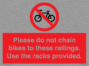 PA13150: Please do not chain bikes to these railings. Use the racks provided.