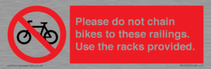PA13150: Please do not chain bikes to these railings. Use the racks provided.