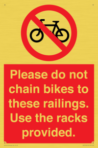 PA13150: Please do not chain bikes to these railings. Use the racks provided.