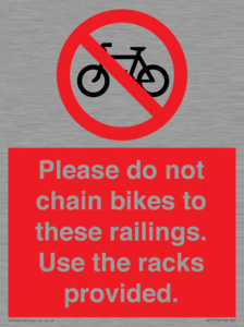 PA13150: Please do not chain bikes to these railings. Use the racks provided.