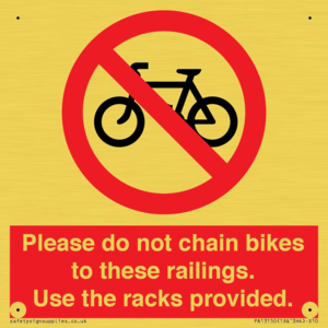 PA13150: Please do not chain bikes to these railings. Use the racks provided.