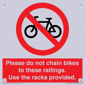 PA13150: Please do not chain bikes to these railings. Use the racks provided.