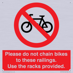 PA13150: Please do not chain bikes to these railings. Use the racks provided.