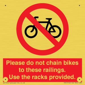 PA13150: Please do not chain bikes to these railings. Use the racks provided.