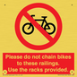 PA13150: Please do not chain bikes to these railings. Use the racks provided.