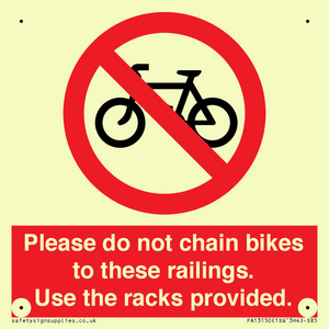 PA13150: Please do not chain bikes to these railings. Use the racks provided.