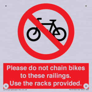 PA13150: Please do not chain bikes to these railings. Use the racks provided.