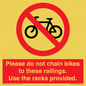 PA13150: Please do not chain bikes to these railings. Use the racks provided.