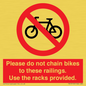 PA13150: Please do not chain bikes to these railings. Use the racks provided.