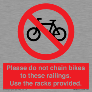 PA13150: Please do not chain bikes to these railings. Use the racks provided.