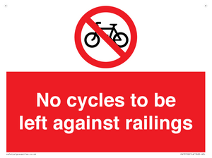 PA13152: No cycles to be left against railings