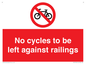 PA13152: No cycles to be left against railings