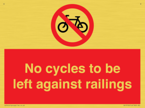PA13152: No cycles to be left against railings