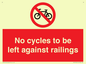 PA13152: No cycles to be left against railings