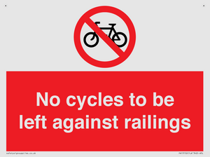 PA13152: No cycles to be left against railings