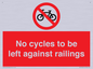 PA13152: No cycles to be left against railings