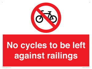 PA13152: No cycles to be left against railings