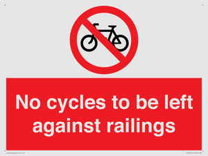 PA13152: No cycles to be left against railings