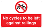 PA13152: No cycles to be left against railings
