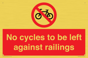 PA13152: No cycles to be left against railings