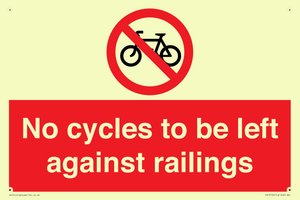 PA13152: No cycles to be left against railings