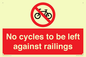 PA13152: No cycles to be left against railings