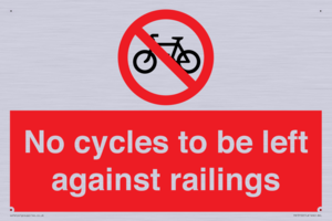 PA13152: No cycles to be left against railings