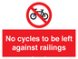 PA13152: No cycles to be left against railings