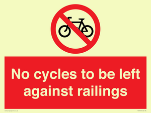 PA13152: No cycles to be left against railings