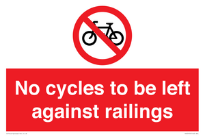PA13152: No cycles to be left against railings